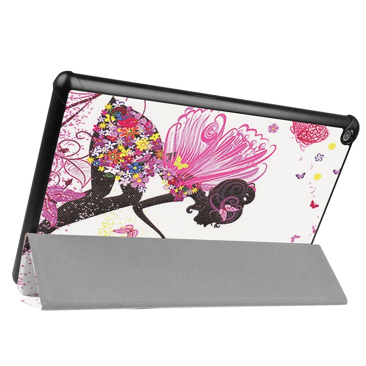 Pattern Printing Leather Tri-fold Stand Cover for Amazon Fire HD 10 (2017) - Pretty Fairy-6