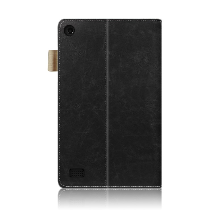 Folio PU Leather Smart Stand Case for Amazon All-New Fire 7 (2017) / Fire 7 (2015) - Black-3