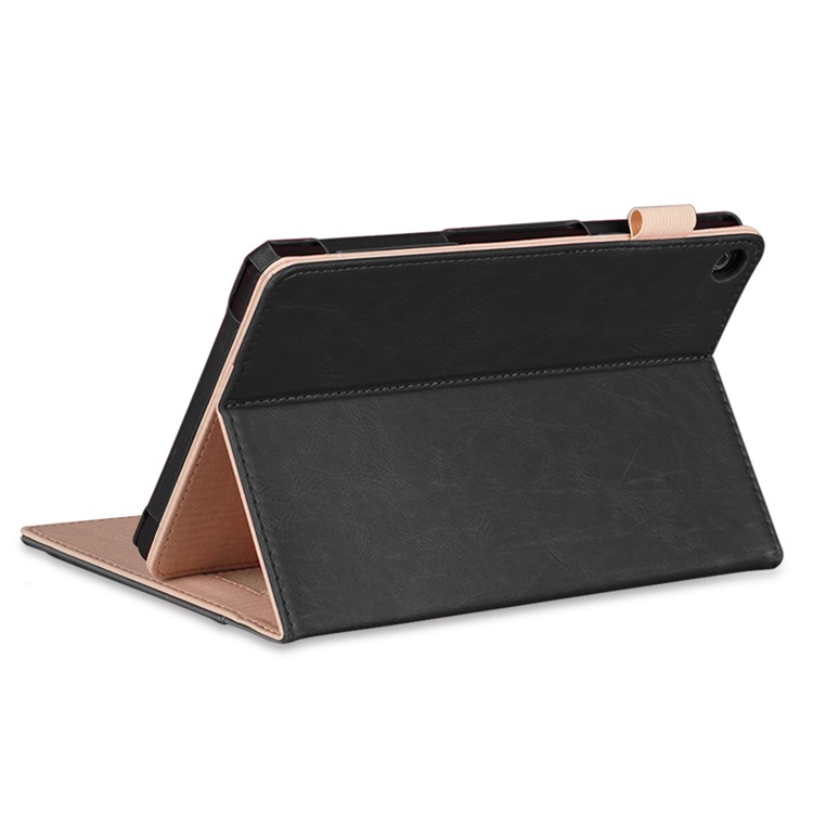 Crazy Horse Texture Auto-wake/sleep PU Leather Card Slot Stand Protective Shell for Amazon Fire HD 8 (2016) / (2017) - Black-6