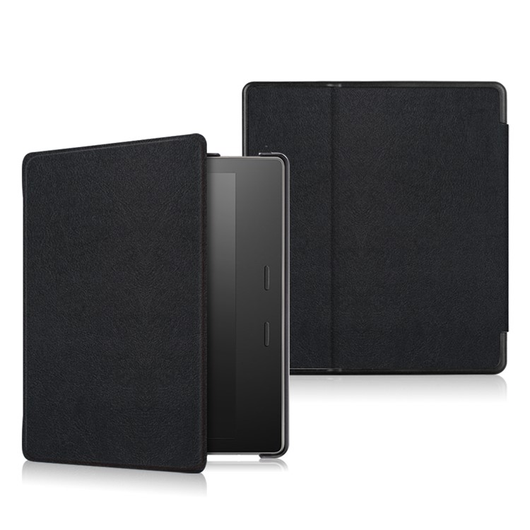 Folio Smart Leather Case for Amazon Kindle Oasis 7-inch (2017) - Black-1