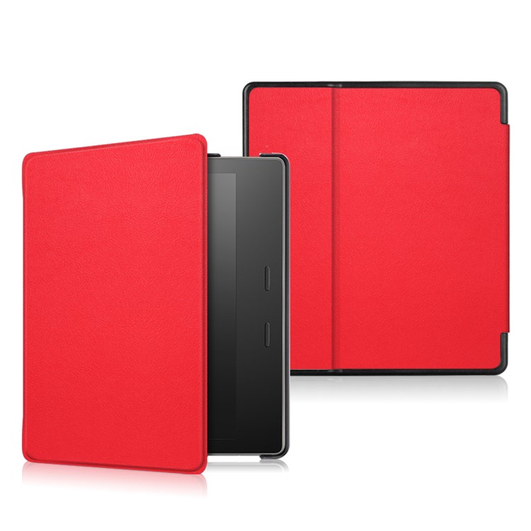 Folio Smart Leather Cover for Amazon Kindle Oasis 7-inch (2017) - Red-1