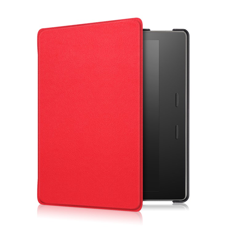 Folio Smart Leather Cover for Amazon Kindle Oasis 7-inch (2017) - Red-4