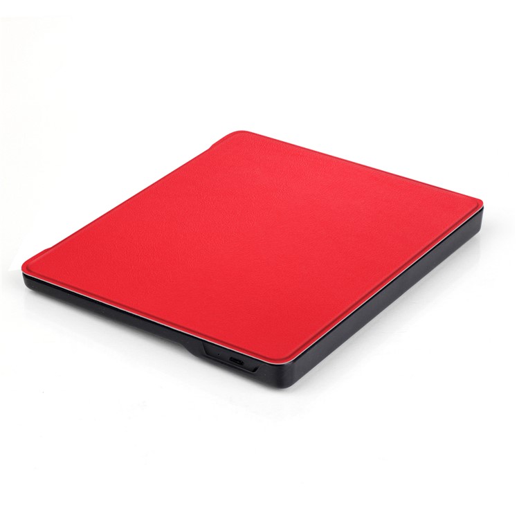 Folio Smart Leather Cover for Amazon Kindle Oasis 7-inch (2017) - Red-5