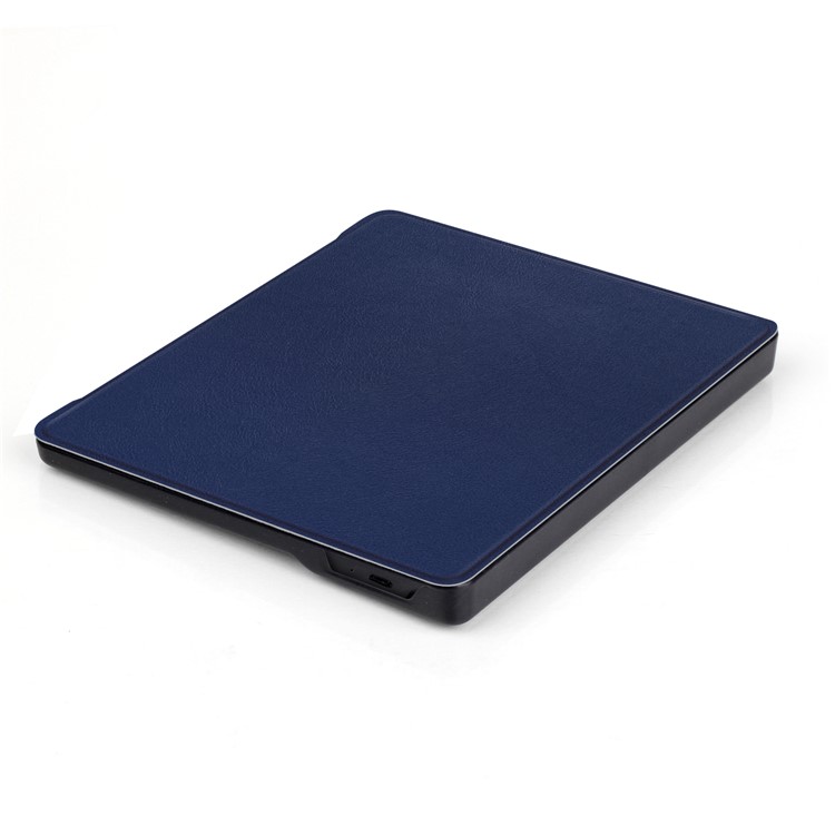 Folio Smart Leather Cover Protector for Amazon Kindle Oasis 7-inch (2017) - Dark Blue-5