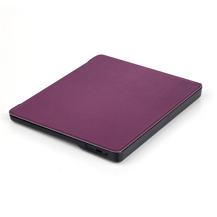 Folio Smart Leather Protection Shell Case for Amazon Kindle Oasis 7-inch (2017) - Purple-5