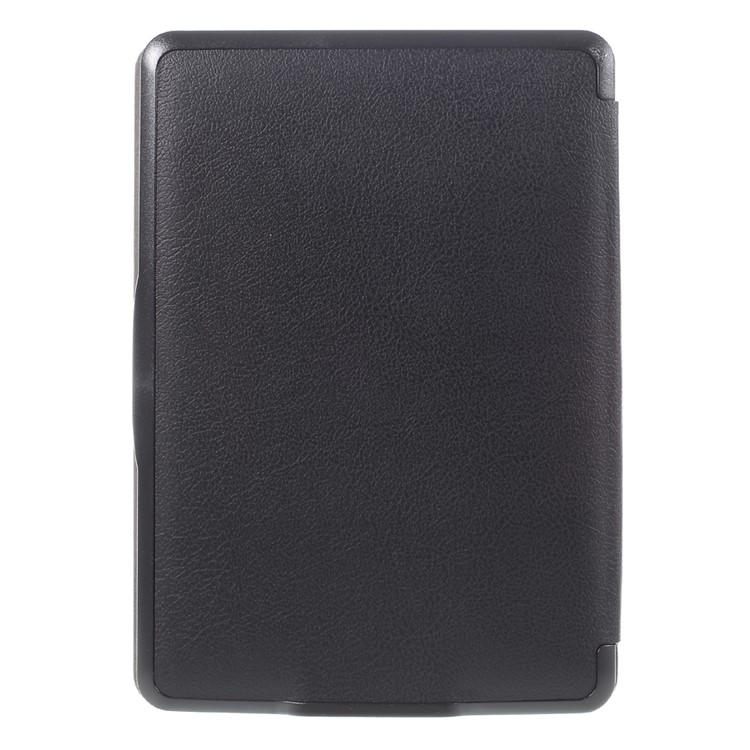Litchi Leather Smart Case for Amazon Kindle Paperwhite 3/2/1 - Black-2