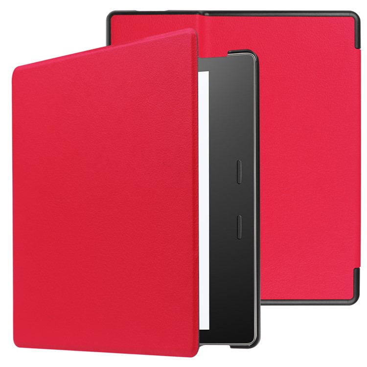 Folio Leather Cover for Amazon Kindle Oasis 7-inch (2017) - Red-1