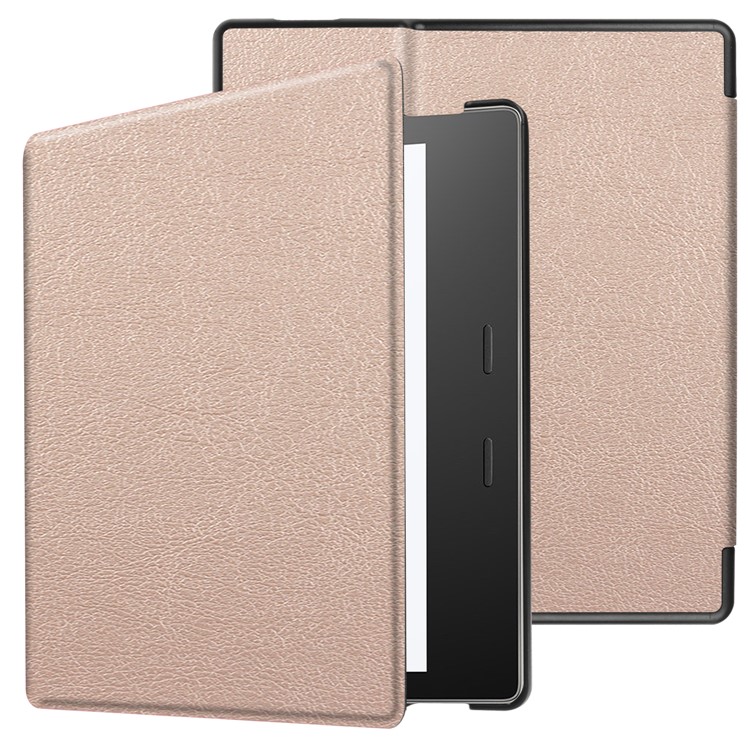 Folio Leather Accessory Cover for Amazon Kindle Oasis 7-inch (2017) - Rose Gold-1