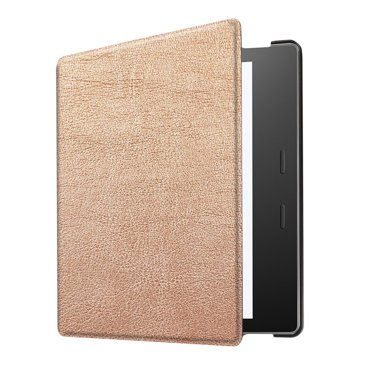 Folio Leather Protection Cover for Amazon Kindle Oasis 7-inch (2017) - Gold-5