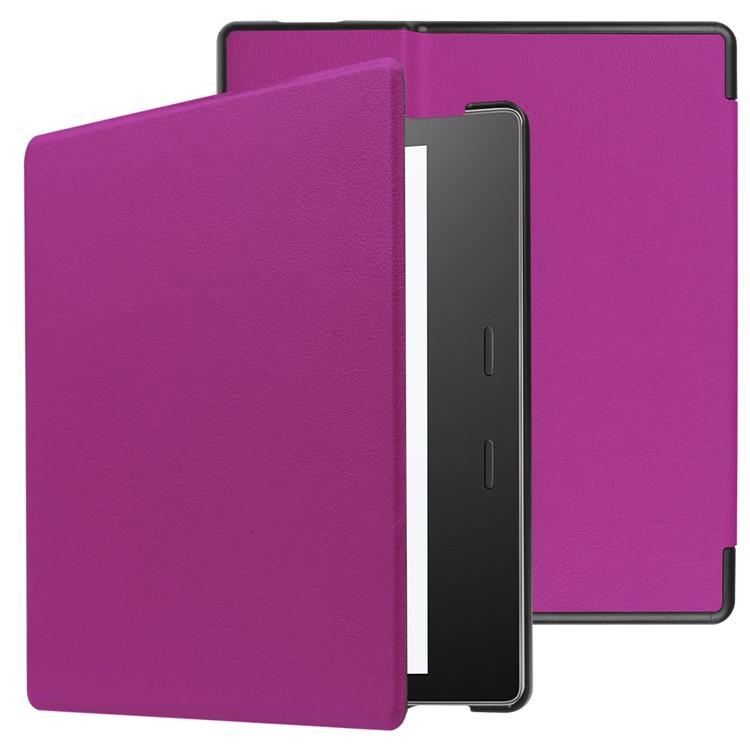Folio Leather Case Cover for Amazon Kindle Oasis 7-inch (2017) - Purple-1