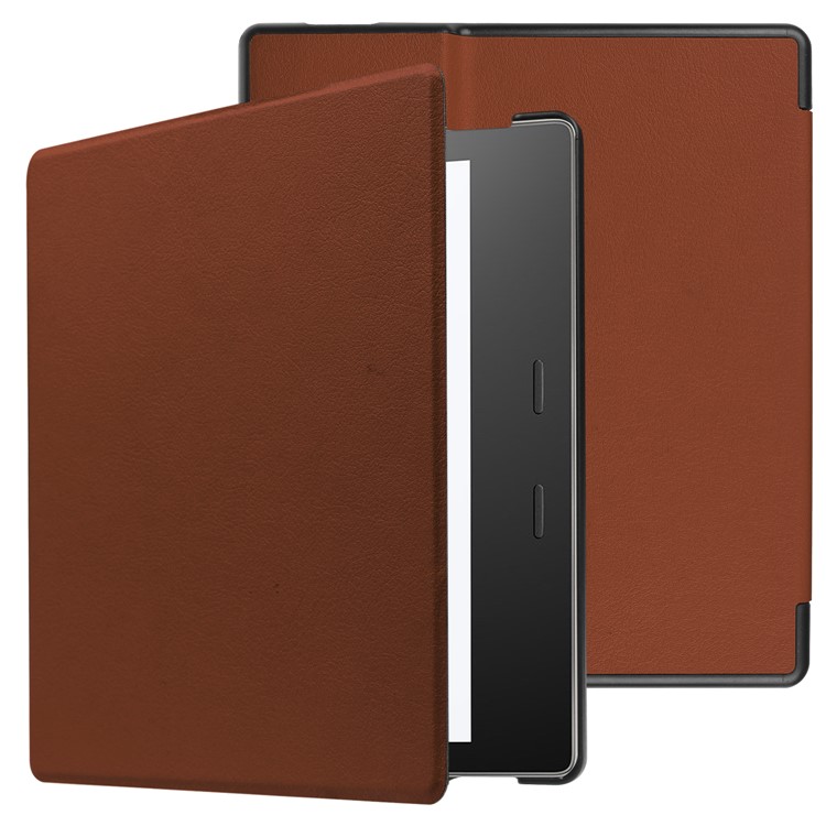 Folio Leather Accessory Shell for Amazon Kindle Oasis 7-inch (2017) - Brown-1