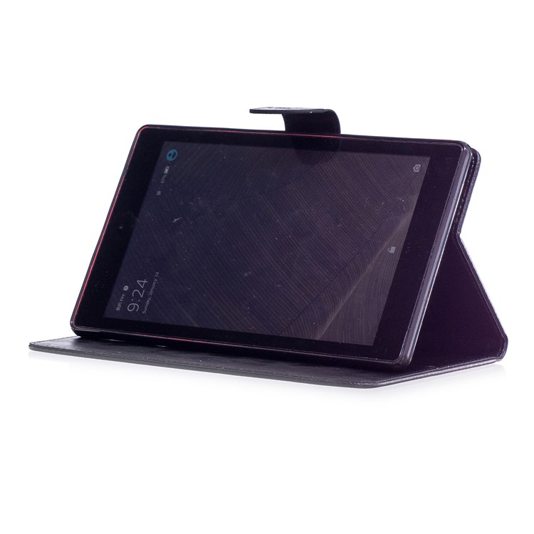 Imprint Panda Wallet Leather Stand Tablet Cover for Amazon All-New Fire HD 8 (2017)/Fire HD 8 (2016) - Black-6