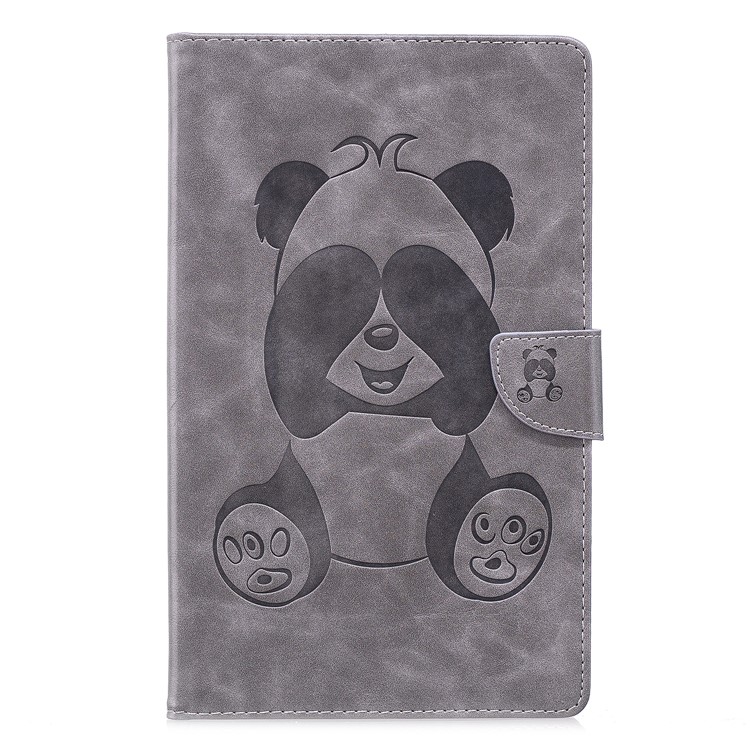 Imprint Panda Wallet Leather Stand Tablet Case for Amazon All-New Fire HD 8 (2017)/Fire HD 8 (2016) - Grey-2