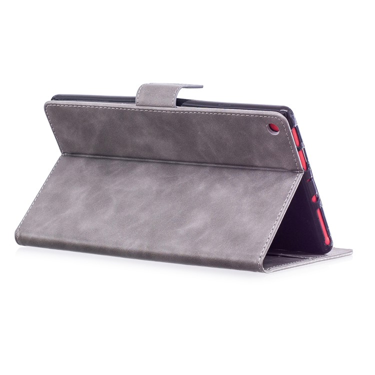 Imprint Panda Wallet Leather Stand Tablet Case for Amazon All-New Fire HD 8 (2017)/Fire HD 8 (2016) - Grey-5