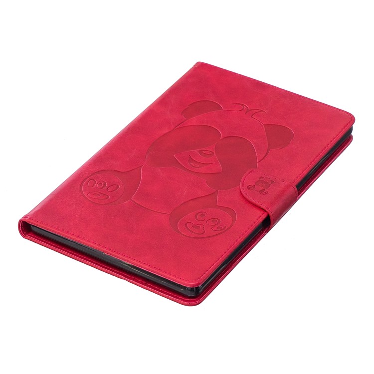 Imprint Panda Wallet Leather Stand Tablet Shell for Amazon All-New Fire HD 8 (2017)/Fire HD 8 (2016) - Red-7