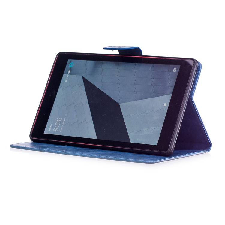 Imprint Panda Wallet Leather Stand Tablet Protective Cover for Amazon All-New Fire HD 8 (2017)/Fire HD 8 (2016) - Blue-6