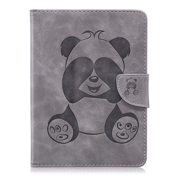 Imprint Panda Wallet Leather Stand Tablet Case for Amazon Kindle (2016) - Grey-2