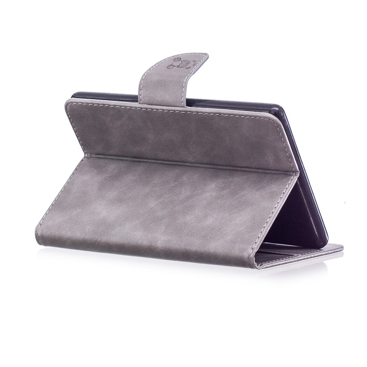 Imprint Panda Wallet Leather Stand Tablet Case for Amazon Kindle (2016) - Grey-5