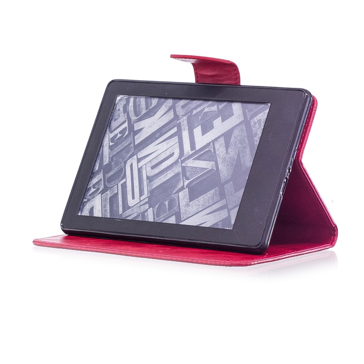 Imprint Panda Wallet Leather Stand Tablet Casing for Amazon Kindle (2016) - Red-6