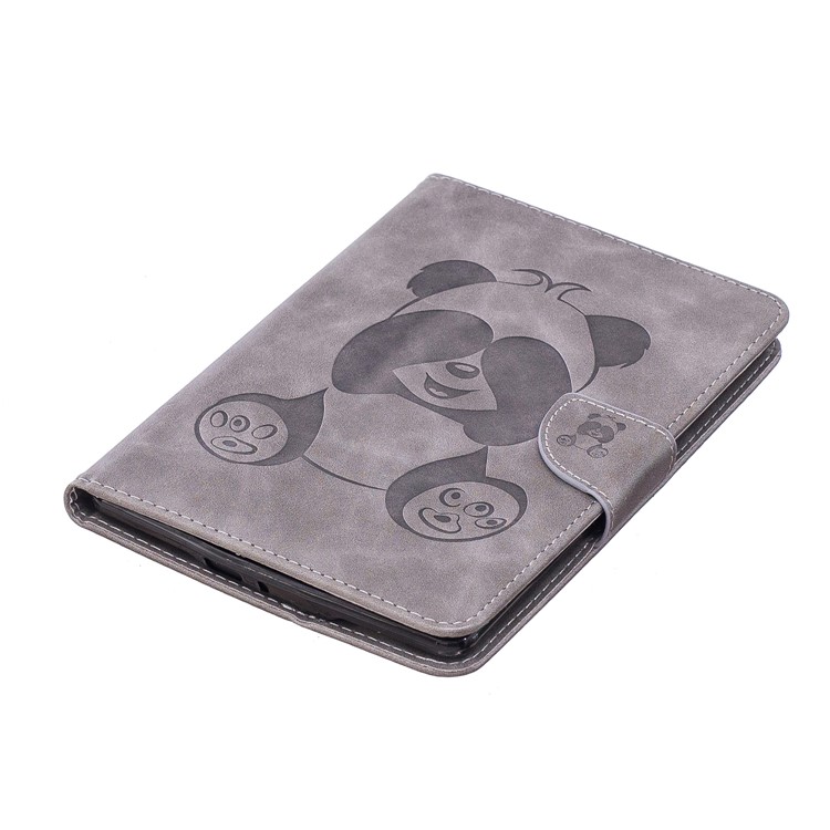Imprint Panda Wallet Leather Stand Protection Cover for Amazon Kindle Paperwhite 1 2 3 - Grey-7