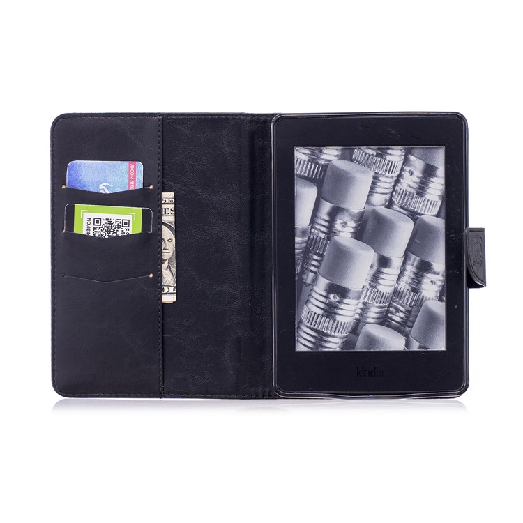 Imprint Panda Wallet Leather Stand Case Accessory for Amazon Kindle Paperwhite 1 2 3 - Black-9