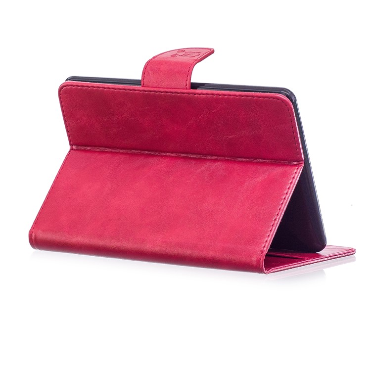 Imprint Panda Wallet Leather Protection Casing with Stand for Amazon Kindle Paperwhite 1 2 3 - Red-5