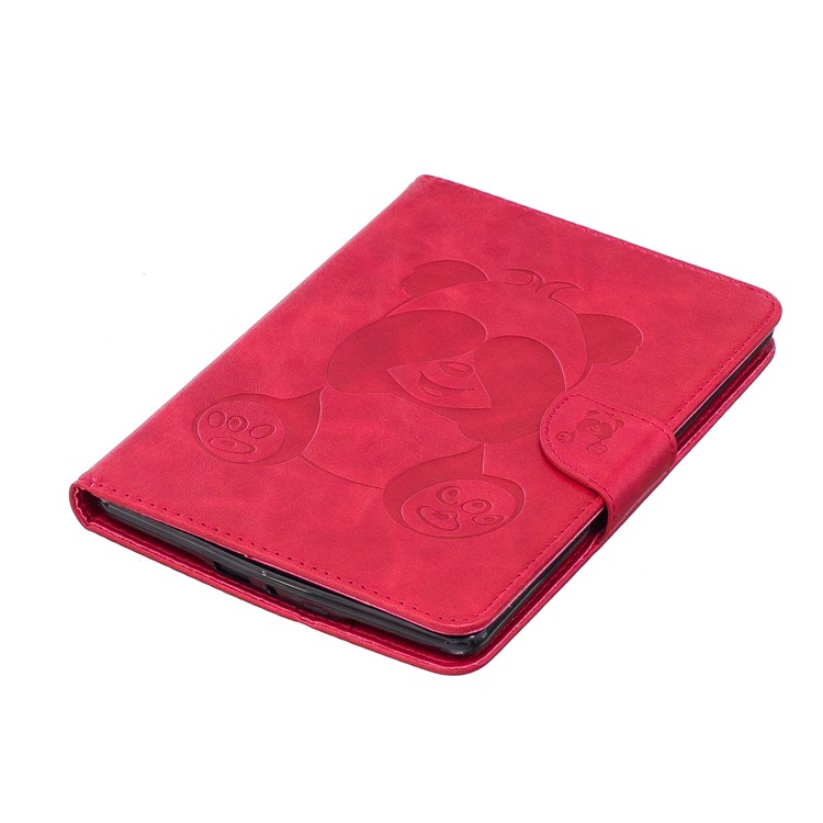 Imprint Panda Wallet Leather Protection Casing with Stand for Amazon Kindle Paperwhite 1 2 3 - Red-7