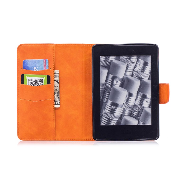 Impressum Panda Brieftasche Lederständer Tablet Case Mit Kartensteckplätzen Für Amazon Kindle Paperwhite 1 2 3 - Orange-9