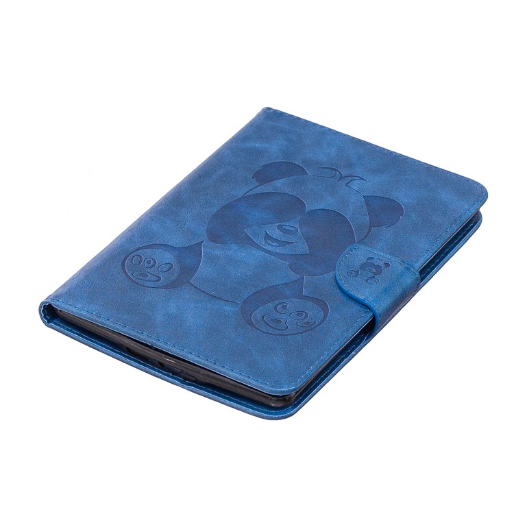 For Amazon Kindle Paperwhite 1 2 3 Imprint Panda Wallet PU Leather Cover with Stand - Blue-7
