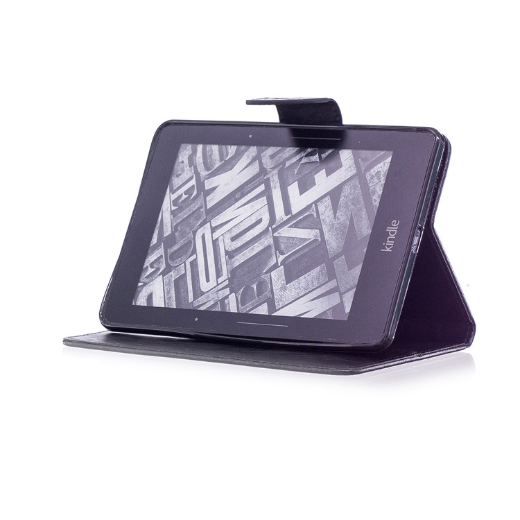 Imprint Panda Wallet Leather Stand Tablet Cover for Amazon Kindle Voyage - Black-6
