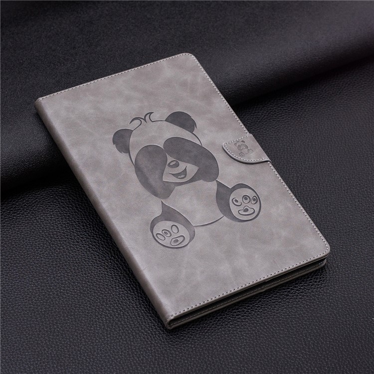Imprint Panda Wallet Stand Leather Case for Amazon Fire HD 10 2017 / 2016 - Grey-4
