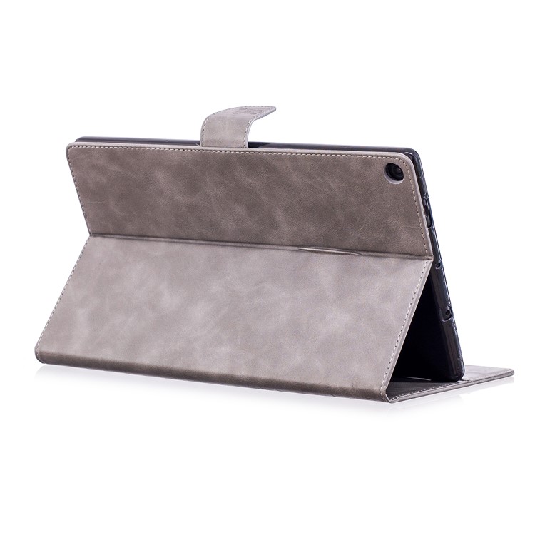 Imprint Panda Wallet Stand Leather Case for Amazon Fire HD 10 2017 / 2016 - Grey-6