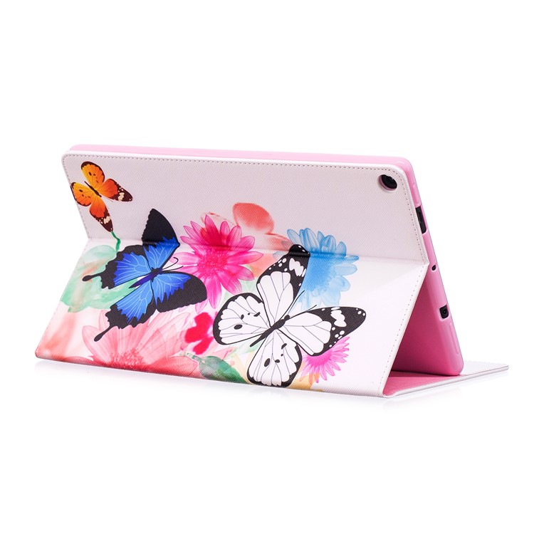 For Amazon Fire HD 10 (2017) / (2015) Pattern Printing Wallet Leather Tablet Case with Stand - Vivid Butterflies-4