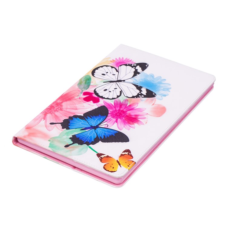 For Amazon Fire HD 10 (2017) / (2015) Pattern Printing Wallet Leather Tablet Case with Stand - Vivid Butterflies-6