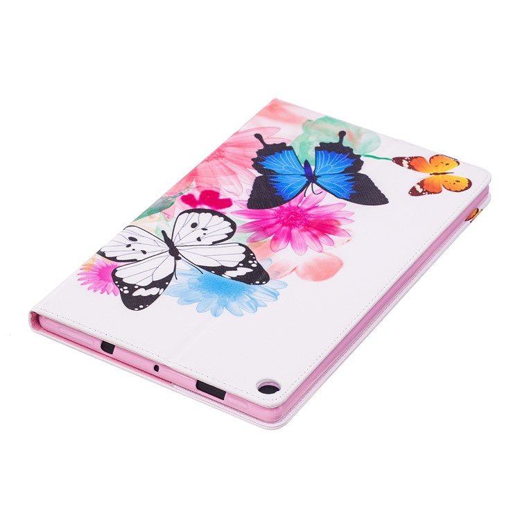 For Amazon Fire HD 10 (2017) / (2015) Pattern Printing Wallet Leather Tablet Case with Stand - Vivid Butterflies-7
