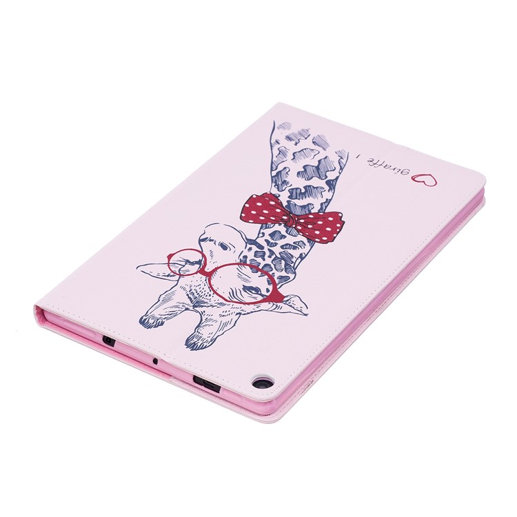 Pattern Printing Wallet Leather Stand Cover for Amazon Fire HD 10 (2017) / (2015) - Adorable Giraffe Wearing Glasses-7