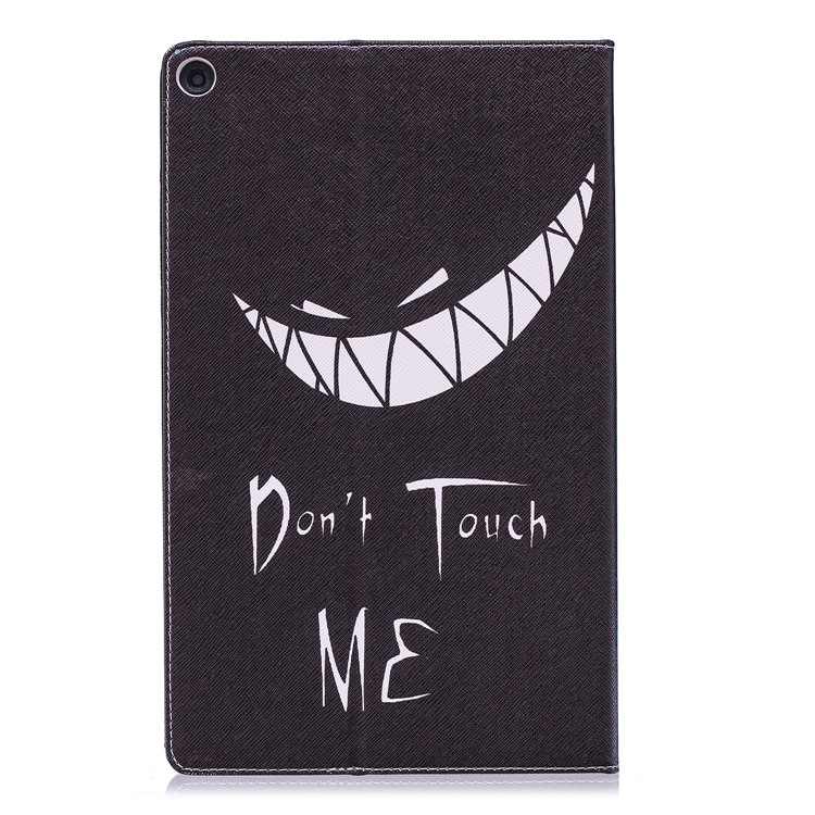 Patterned Leather Wallet Stand Shell for Amazon Fire HD 10 (2017) / (2015) - Do Not Touch Me-3