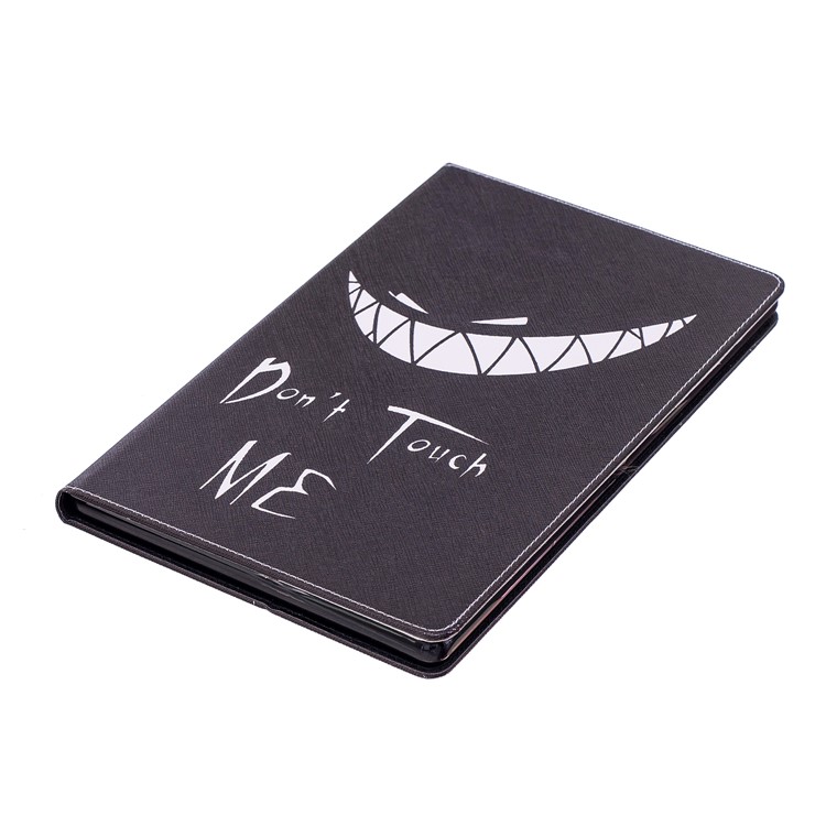 Patterned Leather Wallet Stand Shell for Amazon Fire HD 10 (2017) / (2015) - Do Not Touch Me-6
