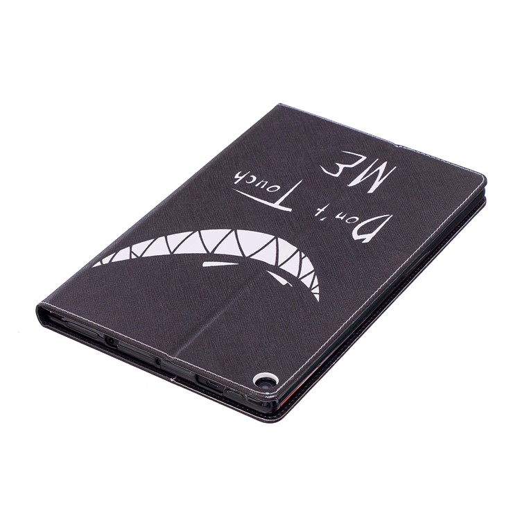 Patterned Leather Wallet Stand Shell for Amazon Fire HD 10 (2017) / (2015) - Do Not Touch Me-7