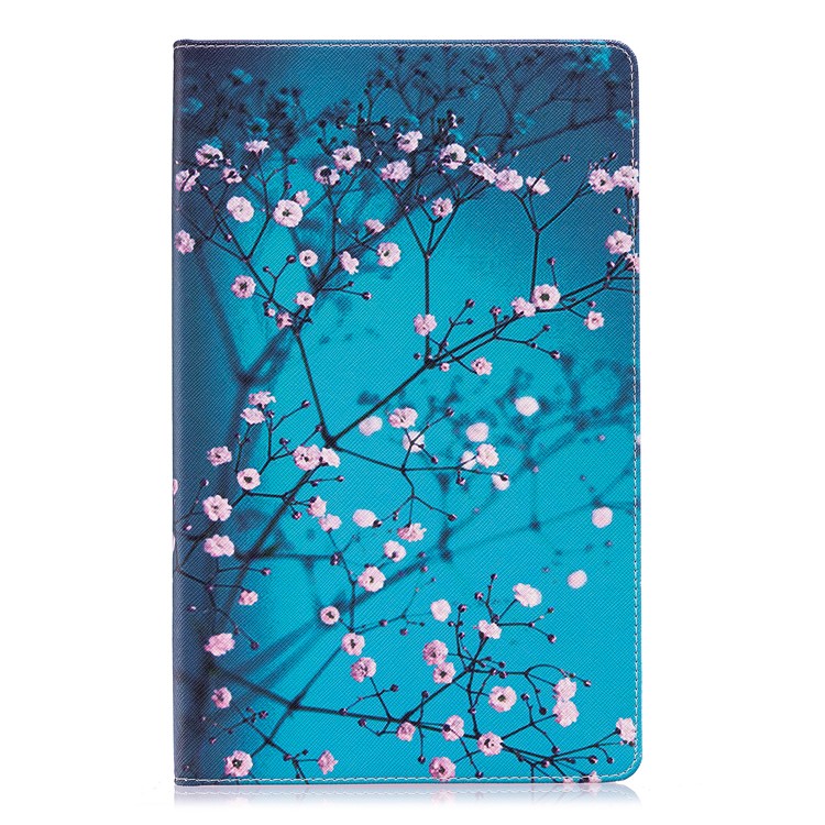 Pattern Printing Leather Wallet Stand Case for Amazon Fire HD 10 (2017) / (2015) - Tree with Flowers-2