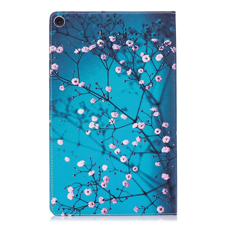Pattern Printing Leather Wallet Stand Case for Amazon Fire HD 10 (2017) / (2015) - Tree with Flowers-3