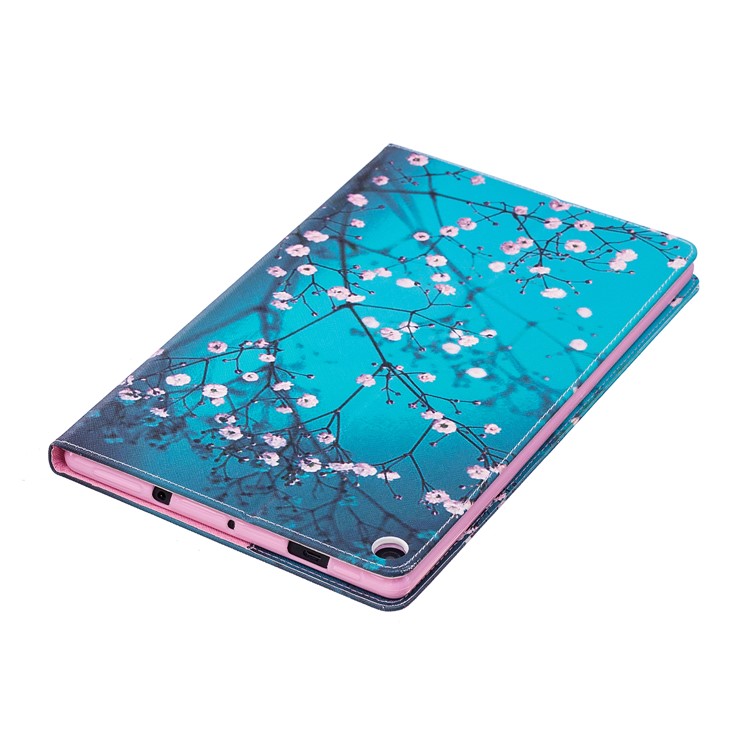 Pattern Printing Leather Wallet Stand Case for Amazon Fire HD 10 (2017) / (2015) - Tree with Flowers-7