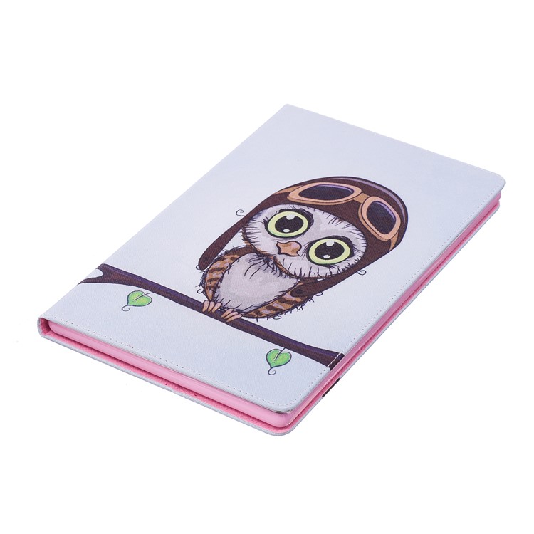 For Amazon Fire HD 10 (2017) / (2015) Pattern Printing Leather Wallet Protective Case - Adorable Owl-6