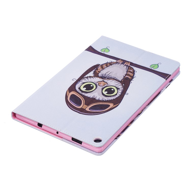For Amazon Fire HD 10 (2017) / (2015) Pattern Printing Leather Wallet Protective Case - Adorable Owl-7
