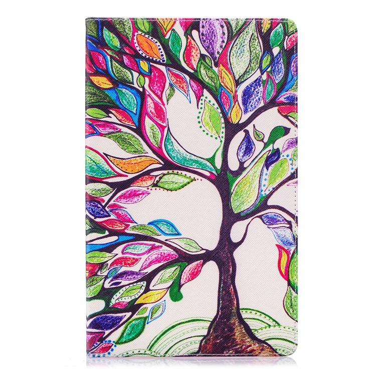 Pattern Printing Leather Wallet Flip Cover for Amazon Fire HD 10 (2017) / (2015) - Colorized Tree-2
