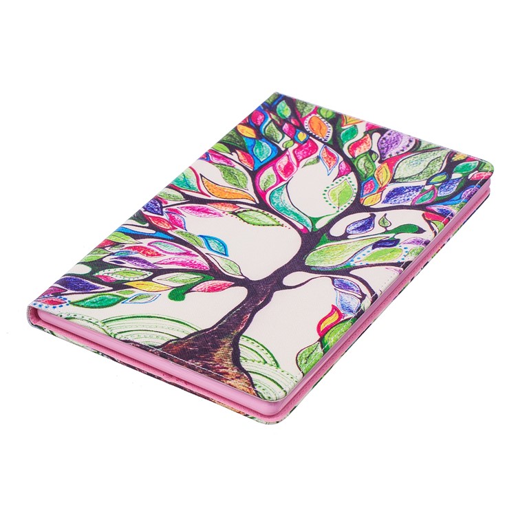 Pattern Printing Leather Wallet Flip Cover for Amazon Fire HD 10 (2017) / (2015) - Colorized Tree-6