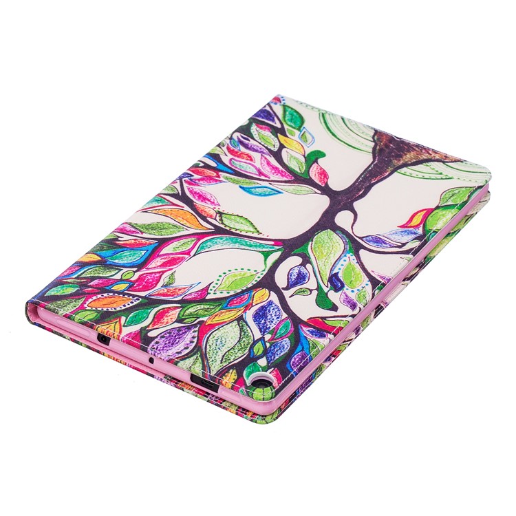 Pattern Printing Leather Wallet Flip Cover for Amazon Fire HD 10 (2017) / (2015) - Colorized Tree-7