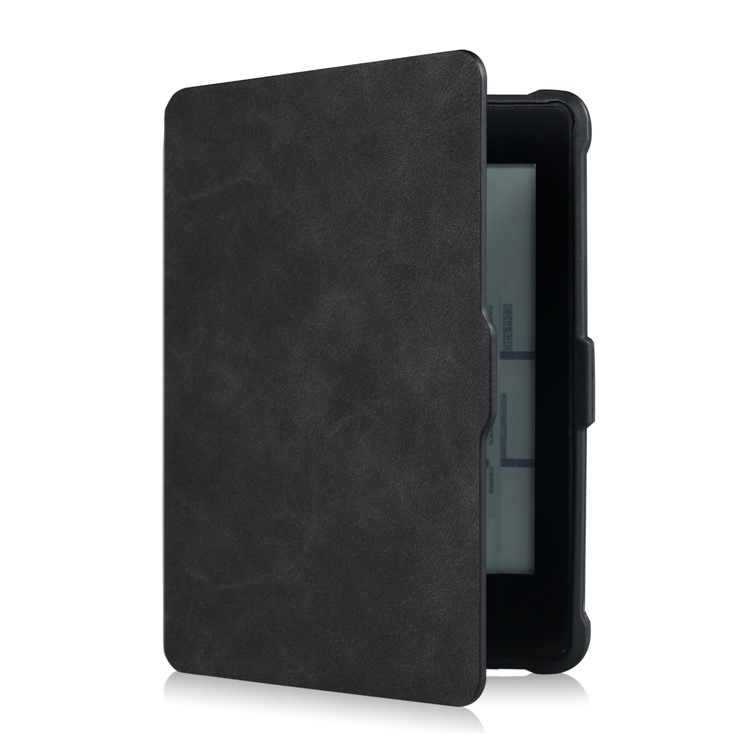 Crazy Horse Texture Anti-shock Leather Flip Case for Amazon Kindle Paperwhite 3/2/1 - Black-4