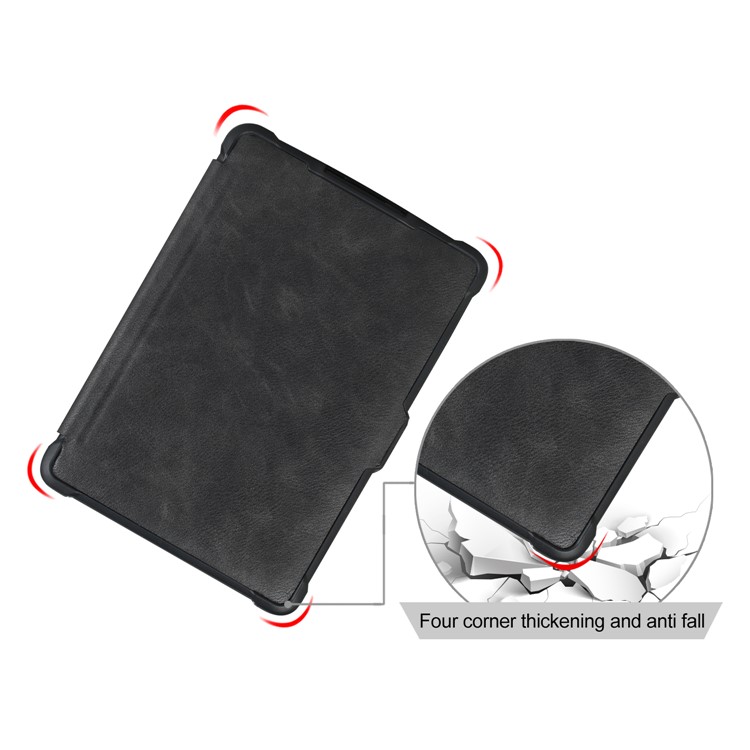 Crazy Horse Texture Anti-shock Leather Flip Case for Amazon Kindle Paperwhite 3/2/1 - Black-6