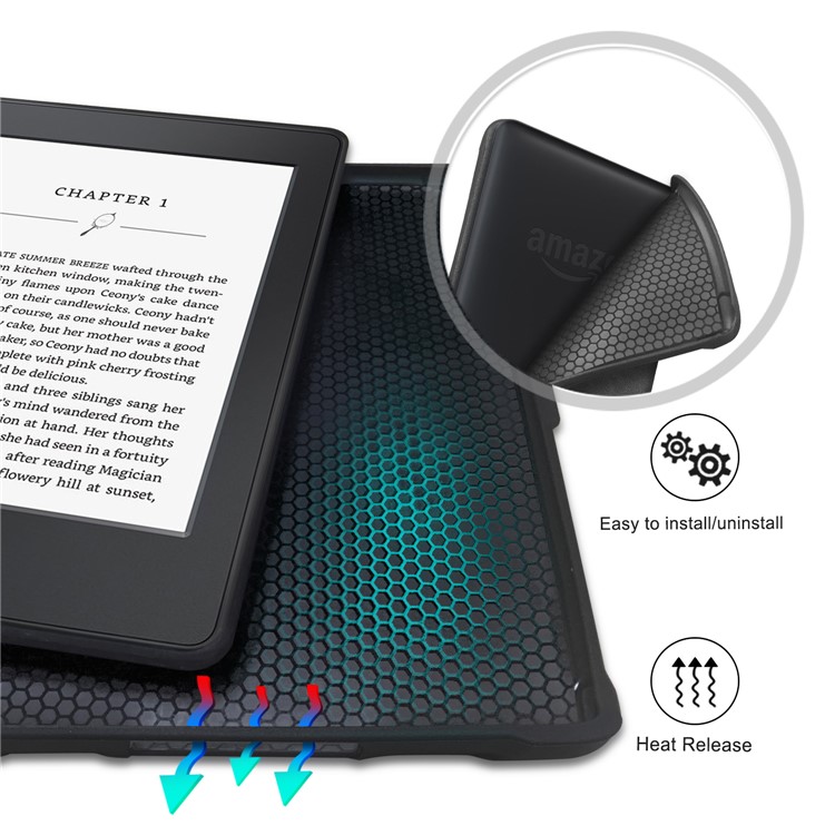 Crazy Horse Texture Anti-shock Leather Flip Case for Amazon Kindle Paperwhite 3/2/1 - Black-7